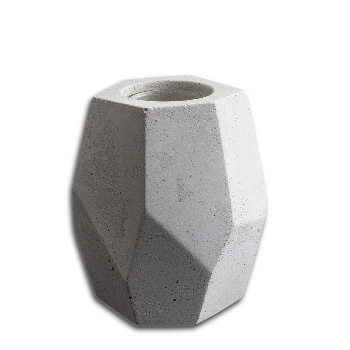 Das Bild zeigt eine Vase aus Beton für Blumen/Zweige als Dekoration. Die Betonvase wirkt durch ihre asymetrische Formgebung zeitlos und modern und verleiht deinem Wohnraum eine besonders schöne Athmosphäre. Perfekt geeignet als Einweihungsgeschenk oder als Muttertagsgeschenk.